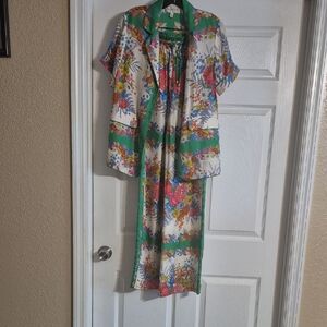 ***SOLD *** SOLD Cara Cara Green Floral Pants Suit